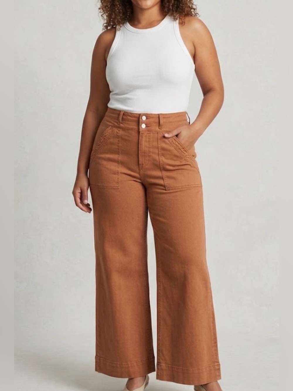Mica Cinnamon Women’s Super High-Rise Wide-Leg Denim Size 30